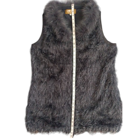 Donna by Donna Vinci Grey Gray Fur Women's Lady's Zip Up Vest Pockets Size XL - Picture 8 of 10